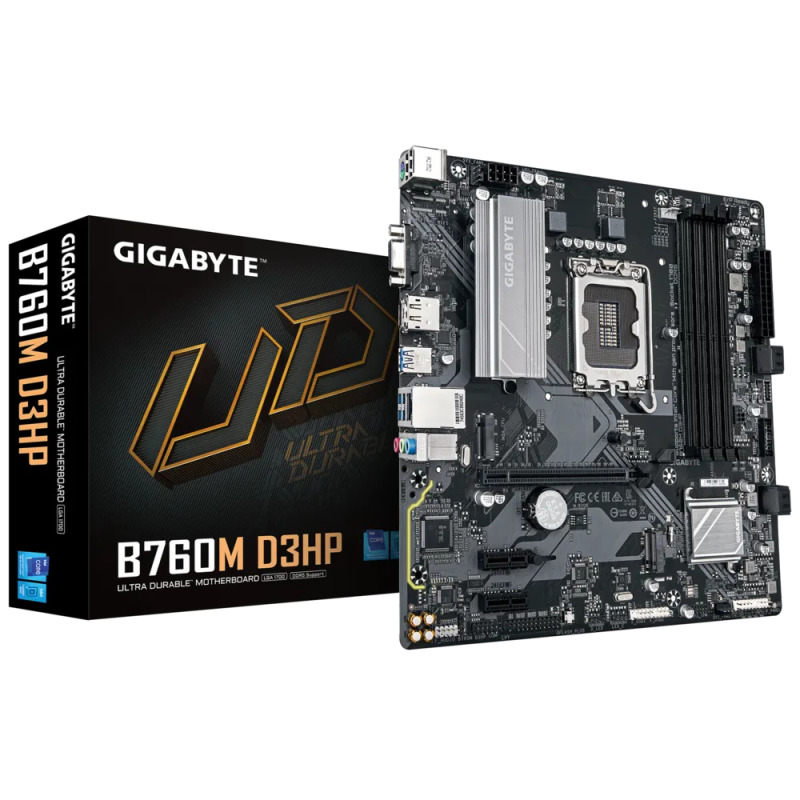 MOTHERBOARD GIGABYTE (B760M D3HP) SOCKET 1700, 4*DDR5 5600MHZ, HDMI, VGA, DP,MICRO ATX image 3
